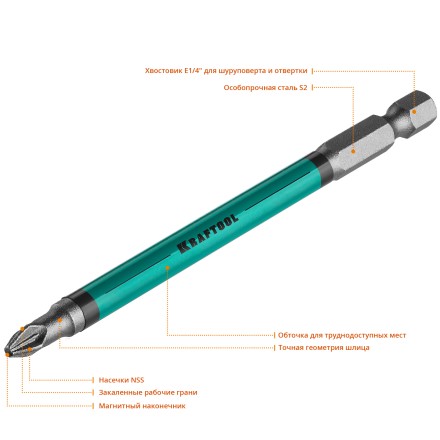 Биты KRAFTOOL OPTIMUM PZ 26124-2-100-10 купить в Нижневартовске