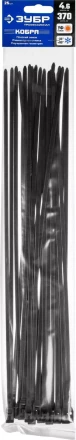 Кабельные стяжки черные КОБРА, с плоским замком, 4.6 х 370 мм, 25 шт, нейлоновые, ЗУБР 30935-46-370 купить в Нижневартовске