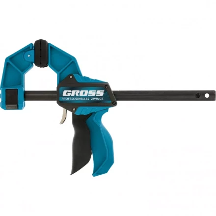 Струбцина реечная быстрозажимная пистолетного типа пошаговый механизм пластиковый корпус 450мм Gross 20704 купить в Нижневартовске