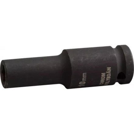 Торцовая головка KRAFTOOL "INDUSTRIE QUALITAT" ударная, удлиненная (1/2"), FLANK, Cr-Mo, фосфатированная, 10 мм 27942-10_z01 купить в Нижневартовске