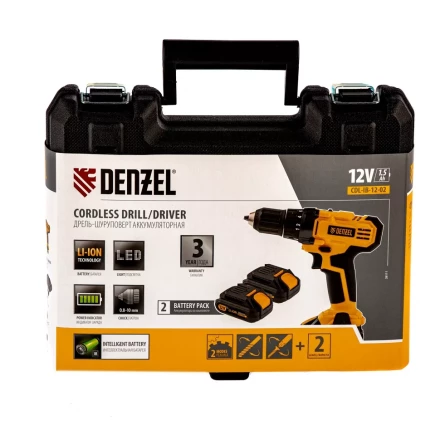 Дрель-шуруповерт аккумуляторная CDL-IB-12-02 Denzel 26111 купить в Нижневартовске