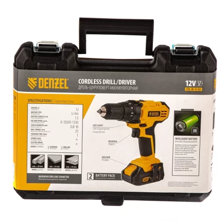 Дрель-шуруповерт аккумуляторная CDL-IB-12-02 Denzel 26111 купить в Нижневартовске