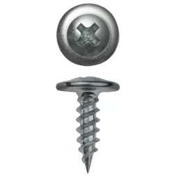 Саморезы ЗУБР с прессшайбой по листовому металлу до 0,9мм, PH2, 4,2х19мм, ТФ7, 60шт 4-300197-42-019