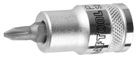 Торцовая бита-головка KRAFTOOL "INDUSTRIE QUALITAT", материал S2, PHILLIPS, сатинированная, 1/2", PH2 27901-2_z01 купить в Нижневартовске