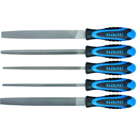 Набор напильников 200 мм 5 шт двухкомпонентная рукоятка БАРС 15854 купить в Нижневартовске