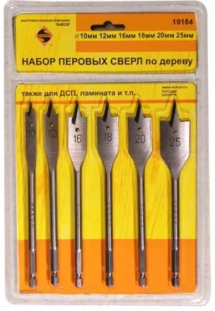 Набор сверл перовых  6шт д/дер.  1/60 19184 купить в Нижневартовске