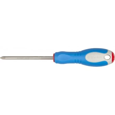 Отвертка ЗУБР, Cr-V сталь, трехкомпонентная рукоятка, цветовая индикация типа шлица, PH №2, 100мм 25252-2-100_z01 купить в Нижневартовске