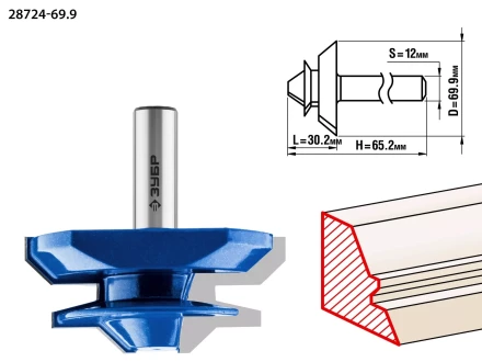 ЗУБР 69.9 x 30 мм, фреза кромочная для углового сращивания, Профессионал (28724-69.9) купить в Нижневартовске