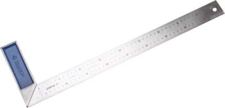 Угольник ЗУБР "ЭКСПЕРТ" столярный, гравированная шкала, алюминиевая рукоятка, нержавеющее полотно 37мм, 500мм 34393-50 купить в Нижневартовске