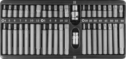 Набор вставок-бит 30 и 75мм Torx T20-T60 Spline М5-М12  42 предмета S29Н4142 SМ Jonnesway 47398 купить в Нижневартовске