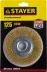 STAYER "PROFESSIONAL". Щетка дисковая для УШМ, витая стальная латунированная проволока 0,3мм, 125ммх22мм 35122-125 купить в Нижневартовске