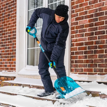 Лопата для уборки снега поликарбонат Palisad 61691, 340х385х1340 мм, алюминиевый черенок, LUXE купить в Нижневартовске