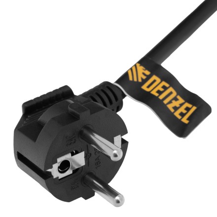 Шнур сетевой Energy Series Denzel, ПВС, 3 м, 3 x 1,5 мм, с неразборной вилкой, черный, 3 м, 37675 купить в Нижневартовске