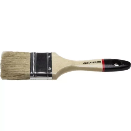 Кисть плоская STAYER "UNIVERSAL-EURO", светлая натуральная щетина, деревянная ручка, 63мм 0102-063 купить в Нижневартовске