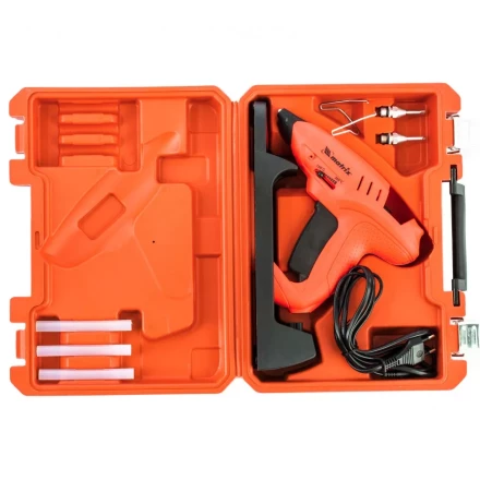 Клеевой пистолет 11 мм подставка кейс 20 160 Вт 16 г/мин регулятор 150-200° Matrix 93015 купить в Нижневартовске