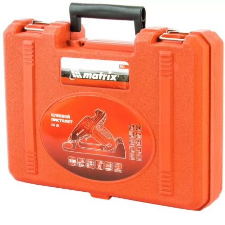 Клеевой пистолет 11 мм подставка кейс 20 160 Вт 16 г/мин регулятор 150-200° Matrix 93015 купить в Нижневартовске