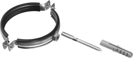 ЗУБР "МАСТЕР". Хомут трубный с гайкой, оцинкованный, в комплекте с сантехнической шпилькой и дюбелем, 3 1/2", 1шт 37866-98-106 купить в Нижневартовске
