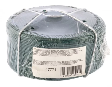 Проволока с ПВХ покрытием зеленая 1,2 мм длина 50 м Сибртех 47771 купить в Нижневартовске