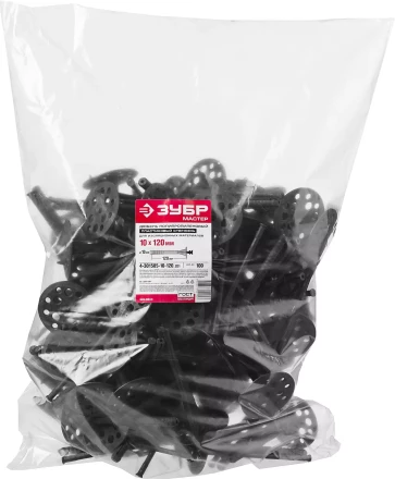 Дюбель ЗУБР для изоляционных материалов полипропиленовый, нейлоновый стержень, 10 x 120 мм, 300 шт 4-301505-10-120 купить в Нижневартовске