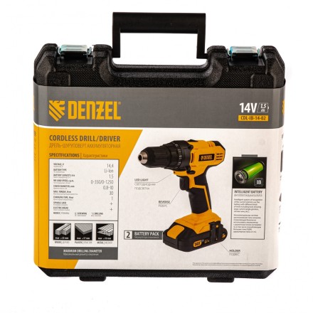 Дрель-шуруповерт аккумуляторная CDL-IB-14-02 Denzel 26112 купить в Нижневартовске