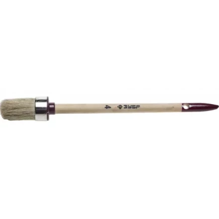 Кисть круглая ЗУБР "УНИВЕРСАЛ - МАСТЕР", светлая щетина, деревянная ручка, №4, 25мм 01501-25 купить в Нижневартовске