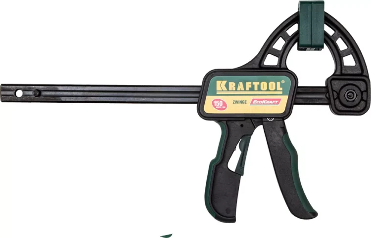 Струбцина "EcoKraft" ручная пистолетная, KRAFTOOL 32226-15, пластиковый корпус, 150/350мм, 150кгс 32226-15 купить в Нижневартовске