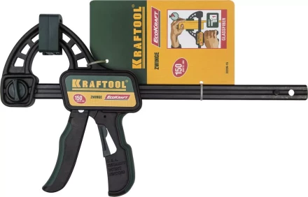 Струбцина "EcoKraft" ручная пистолетная, KRAFTOOL 32226-15, пластиковый корпус, 150/350мм, 150кгс 32226-15 купить в Нижневартовске