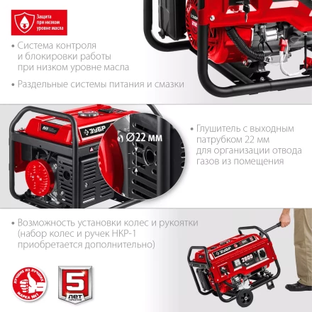 ЗУБР 2800 Вт, бензиновый генератор с электростартером (СБ-2800Е) купить в Нижневартовске