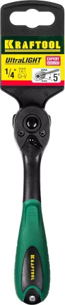 Трещотка для торцовых головок KRAFTOOL "EXPERT", Сr-V сталь, 72 зубца, пластиковое покрытие, 1/4" 27796-1/4_z02 купить в Нижневартовске