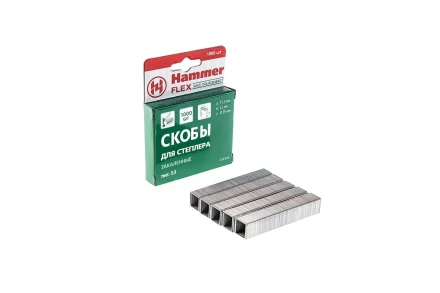 Скобы для степлера HAMMER 215-015  12мм, тип 53, 1000 шт. купить в Нижневартовске