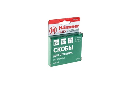 Скобы для степлера HAMMER 215-015  12мм, тип 53, 1000 шт. купить в Нижневартовске