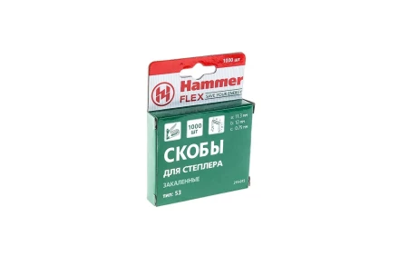 Скобы для степлера HAMMER 215-015  12мм, тип 53, 1000 шт. купить в Нижневартовске