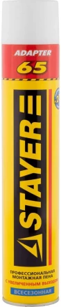 Пена &quot;BlackMAX 65&quot; профессиональная монтажная, адаптерная, всесезонная, 800мл, STAYER 41134 купить в Нижневартовске