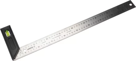 Угольник "ЭКСПЕРТ" разметочный, усиленный, встроенный уровень, гравирован шкала, нерж полотно 37мм, толщина 2мм, 500мм 34397-50 купить в Нижневартовске