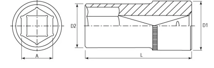 Головка торцевая глубокая 1/2"DR 9 мм S04HD4109 Jonnesway 47232 купить в Нижневартовске