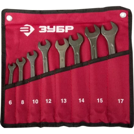 Набор ЗУБР Ключи комбинированные, серия "Т-80", хромованадиевая сталь, зелёный цинк, 6-17мм, 8шт 27025-H8 купить в Нижневартовске