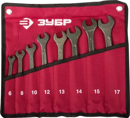 Набор ЗУБР Ключи комбинированные, серия "Т-80", хромованадиевая сталь, зелёный цинк, 6-17мм, 8шт 27025-H8 купить в Нижневартовске