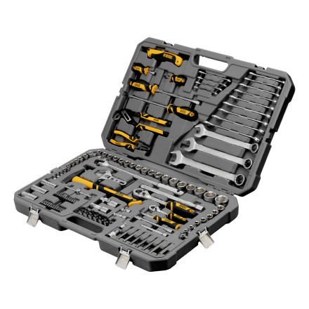 Набор инструментов Denzel 15804, 1/2&quot;, 1/4&quot;, CrV, S2, пластиковый кейс, 122 предмета купить в Нижневартовске