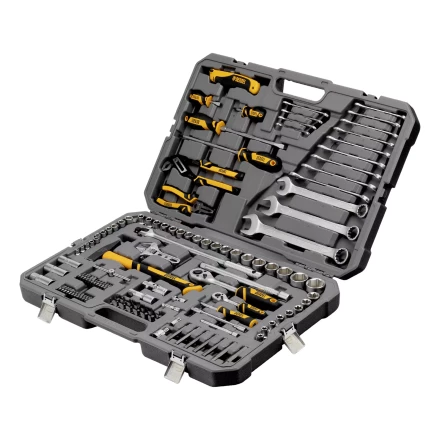 Набор инструментов Denzel 15804, 1/2", 1/4", CrV, S2, пластиковый кейс, 122 предмета купить в Нижневартовске