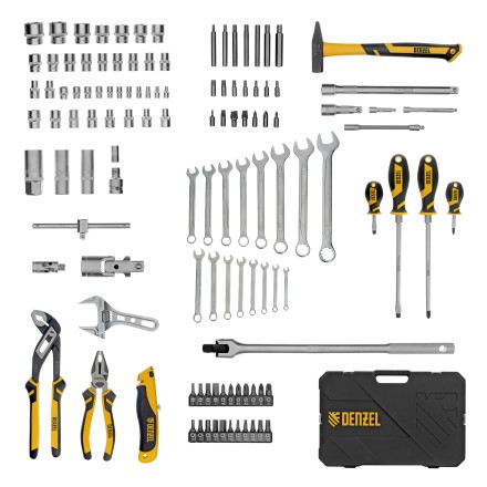 Набор инструментов Denzel 15804, 1/2&quot;, 1/4&quot;, CrV, S2, пластиковый кейс, 122 предмета купить в Нижневартовске