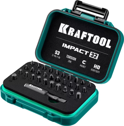 Набор ударных торсионных бит KRAFTOOL Impact, Cr-Mo-V-Nb сталь 26066-H32 купить в Нижневартовске