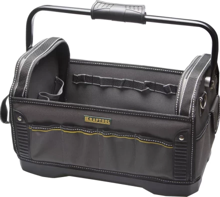 Сумка KRAFTOOL "INDUSTRIE" каркасная инструмент, жесткое пластик дно, 20 карманов, 8 петель-держателей, L=46см 38741 купить в Нижневартовске
