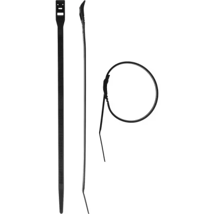 Кабельные стяжки черные КОБРА, с плоским замком, 7.6 х 370 мм, 10 шт, нейлоновые, ЗУБР 30935-76-370 купить в Нижневартовске