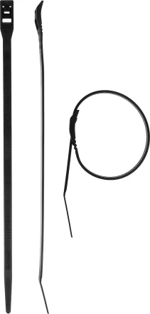 Кабельные стяжки черные КОБРА, с плоским замком, 7.6 х 370 мм, 10 шт, нейлоновые, ЗУБР 30935-76-370 купить в Нижневартовске