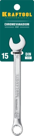 Ключи комбинированные KRAFTOOL, Cr-V, DIN 3113 27079-15 купить в Нижневартовске
