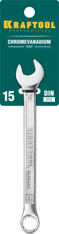 Ключи комбинированные KRAFTOOL, Cr-V, DIN 3113 27079-15 купить в Нижневартовске