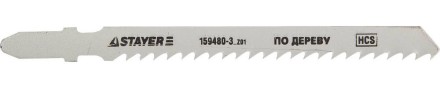 Полотна STAYER &quot;STANDARD&quot;, T111C, для эл/лобзика, HCS, по дереву, пласт., быстрый рез, EU-хвост., шаг 3мм, 74мм, 2шт 159480-3_z01 купить в Нижневартовске