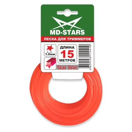 Леска для триммера STAR LINE (звездочка) 1,6MMX15M купить в Нижневартовске