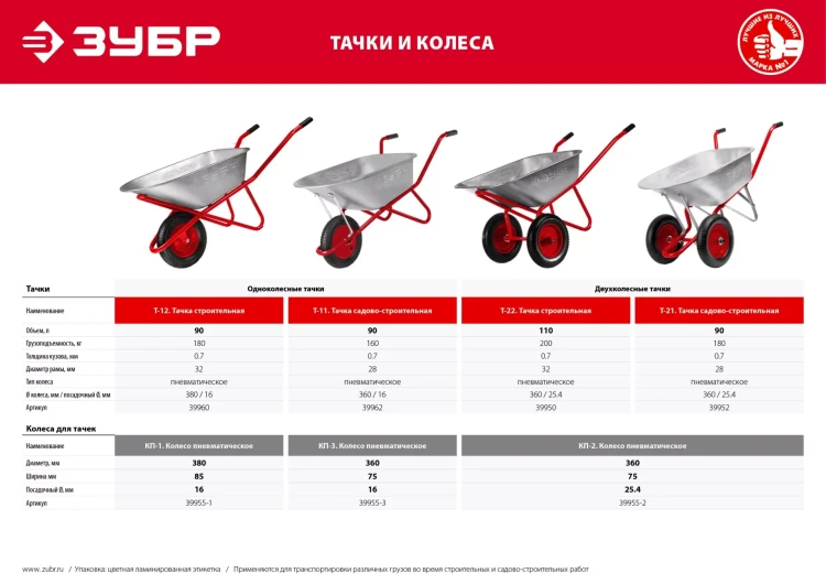 Колесо пневматическое для тачки 39962 360 мм серия Без серии купить в Нижневартовске