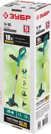ЗУБР С1-18, 18 В, 25 см, без АКБ, аккумуляторный триммер (ТА-185) купить в Нижневартовске